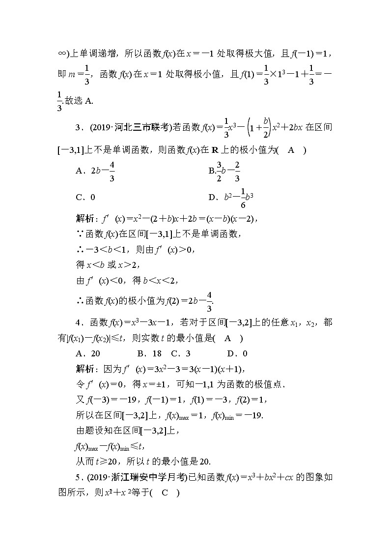 同步练习15　利用导数研究函数的极值、最值02