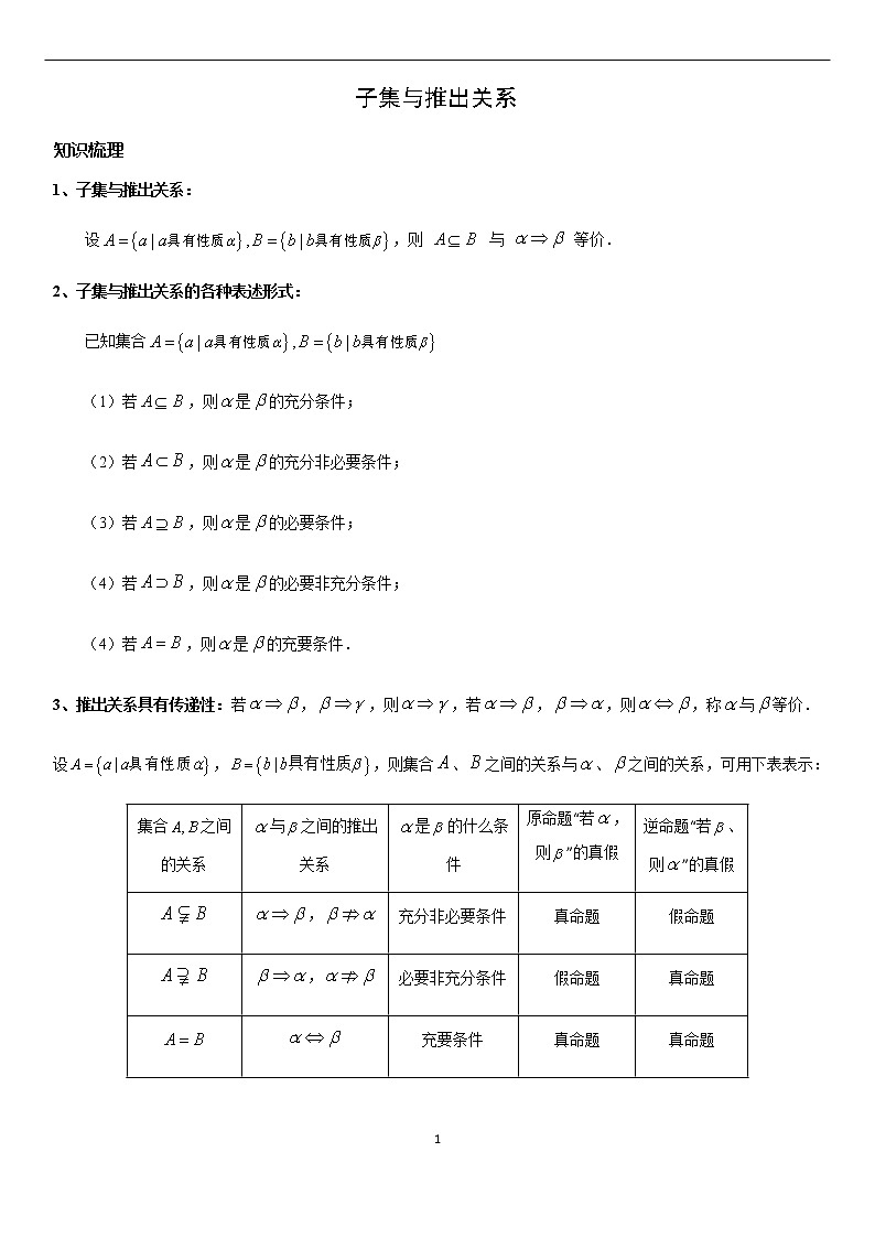 1.2 子集与推出关系 学案—教师版01