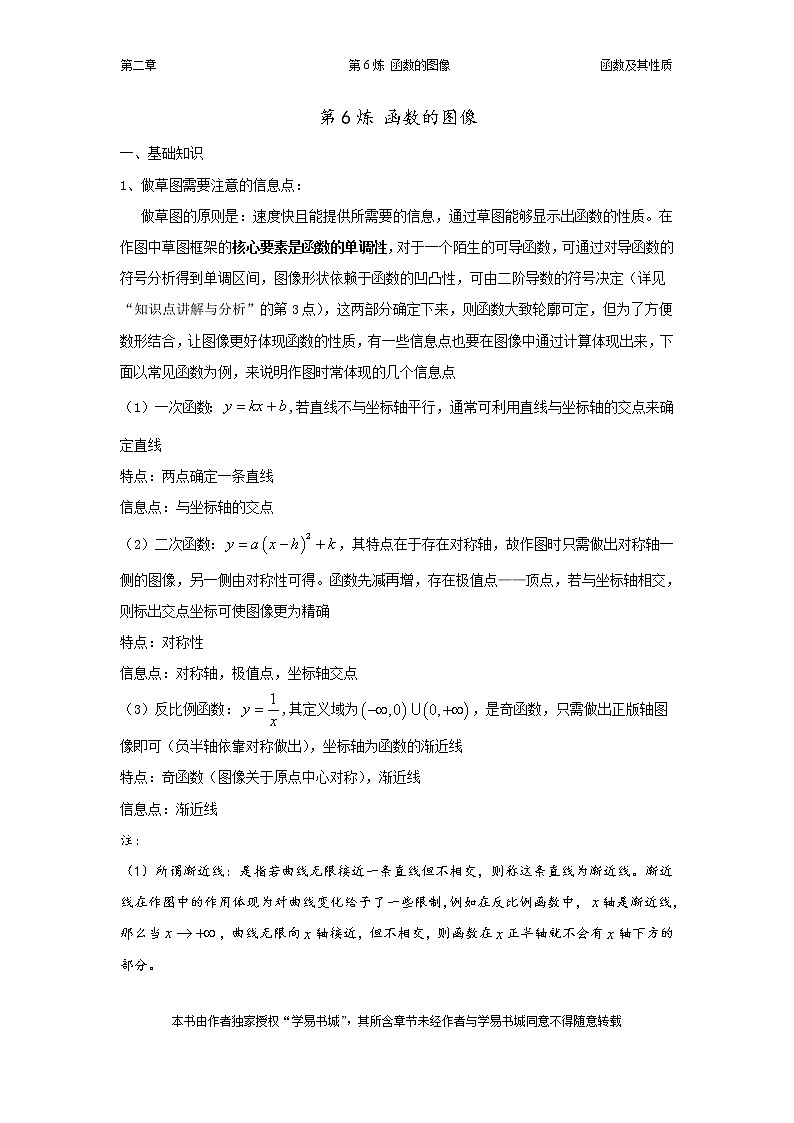千题百炼——高考数学100个热点问题（一）：第6炼 函数的图像01