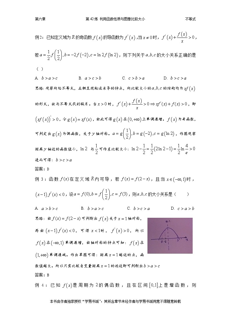 千题百炼——高考数学100个热点问题（二）：第42炼 利用函数性质与图像比较大小03
