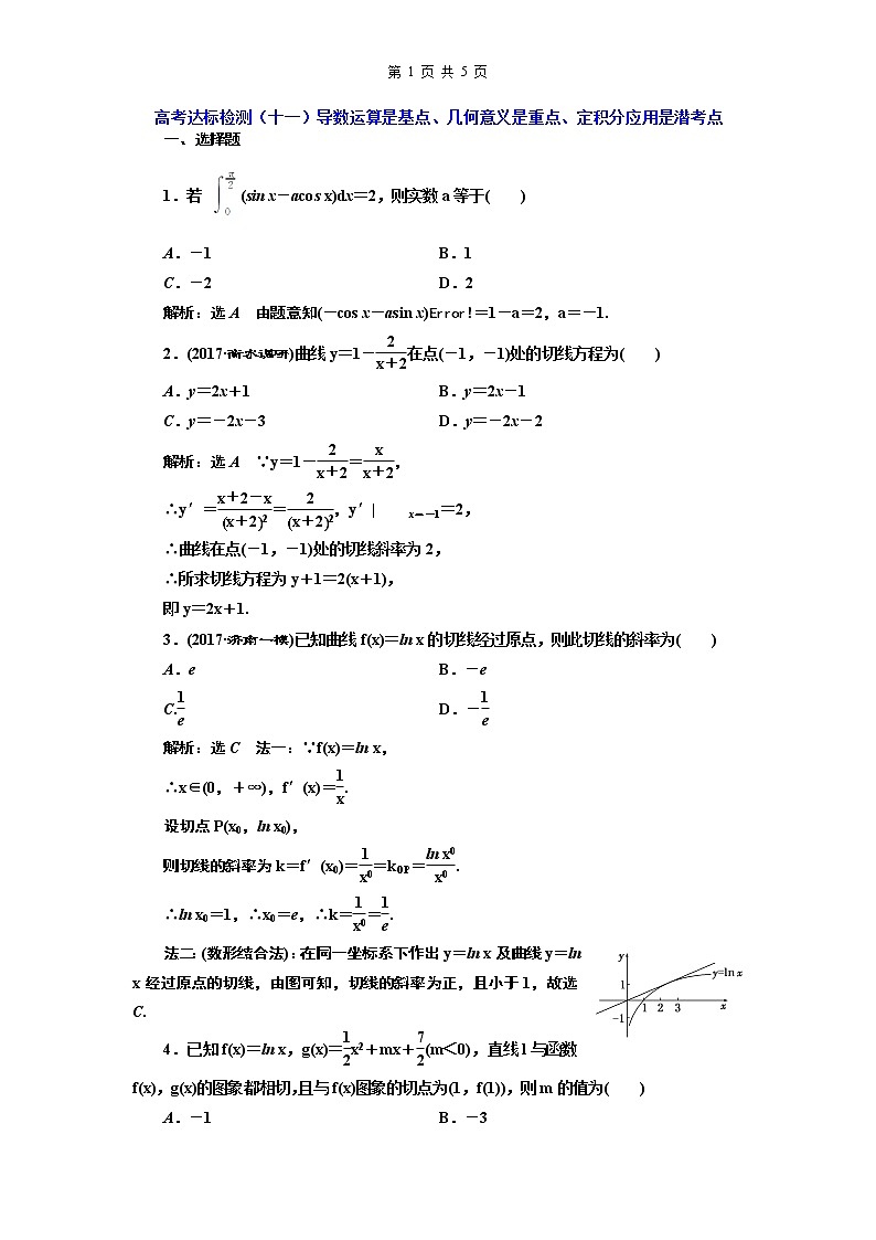 18.2021年高考数学（理）总复习（高考研究课件 高考达标检测 教师用书）第四单元  导数及其应用 （10份打包）01