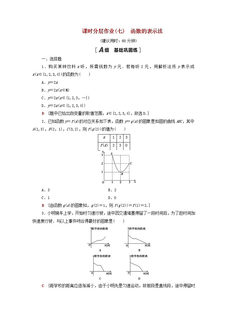 2020_2021学年高中数学课时分层作业7函数的表示法新人教A版必修1 练习01