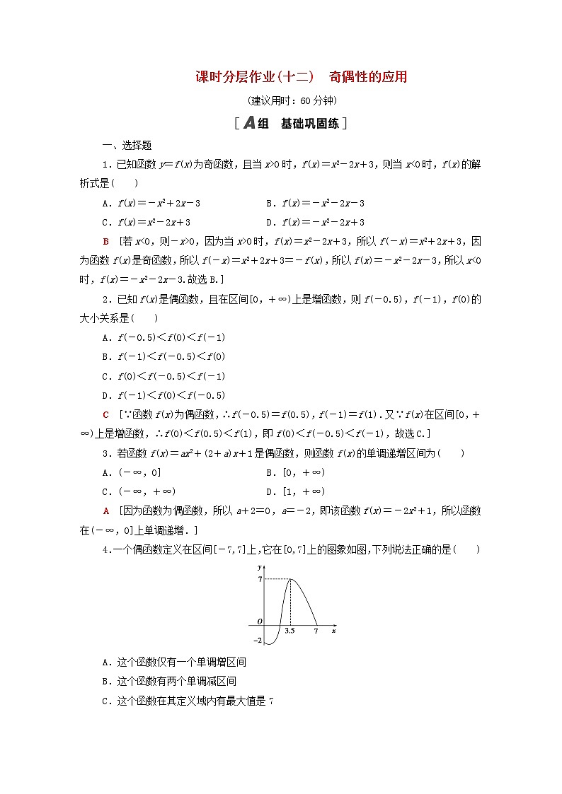 2020_2021学年高中数学课时分层作业12奇偶性的应用新人教A版必修1 练习01