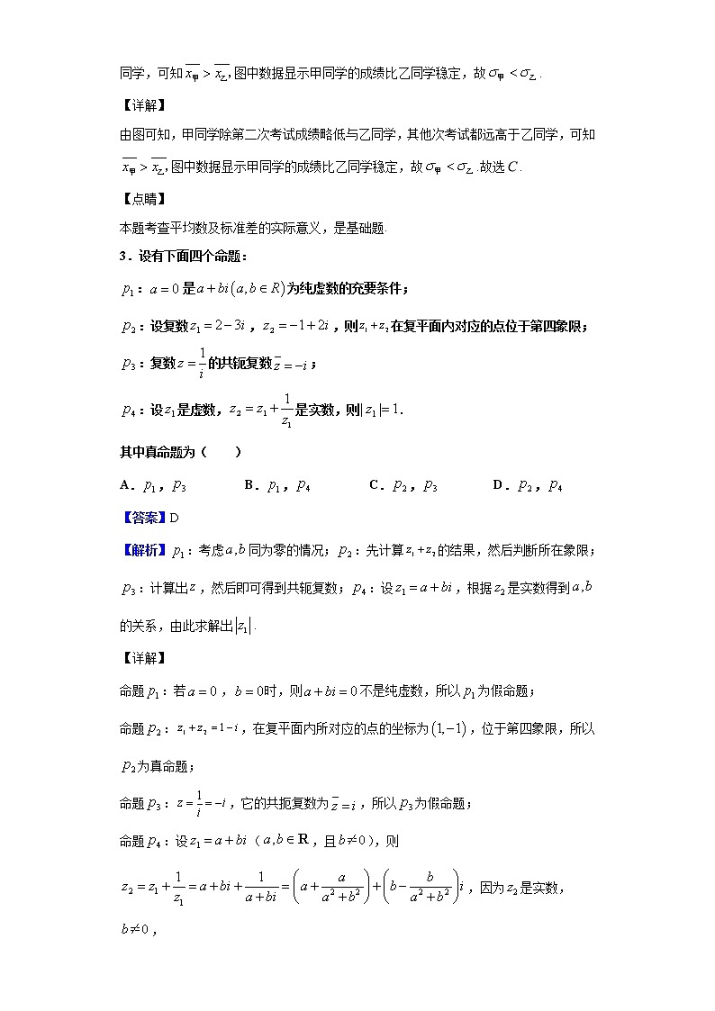 2020届云南省昆明第一中学高三第六次考前基础强化数学（文）试题（解析版）02