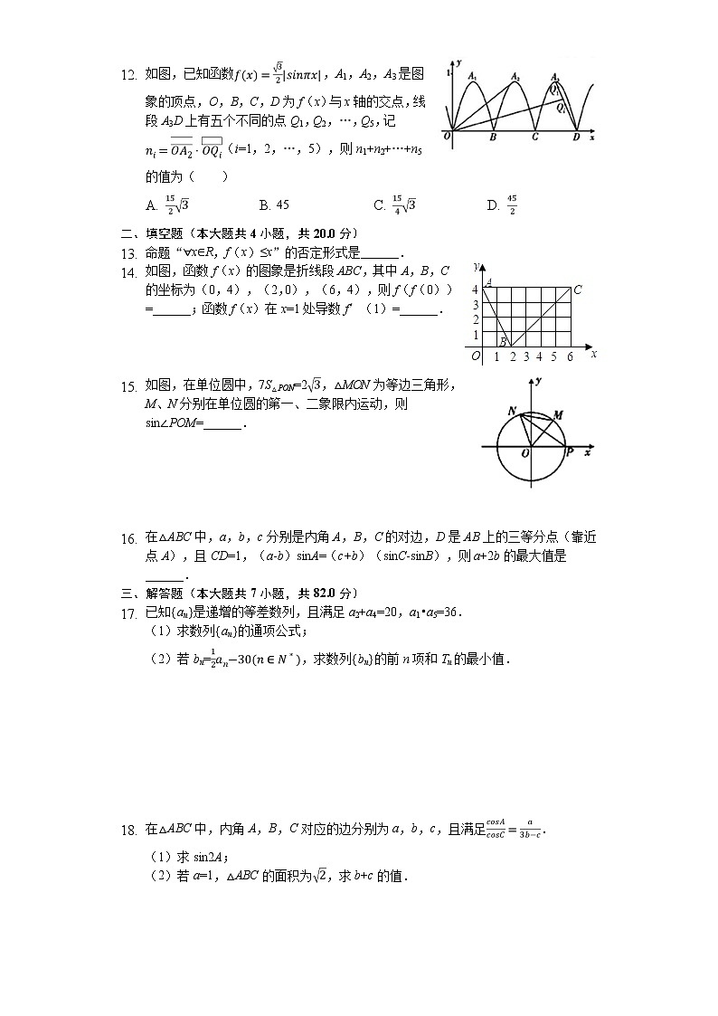 2020届四川省乐山市高考一诊模拟试卷数学（文科）（解析版）03