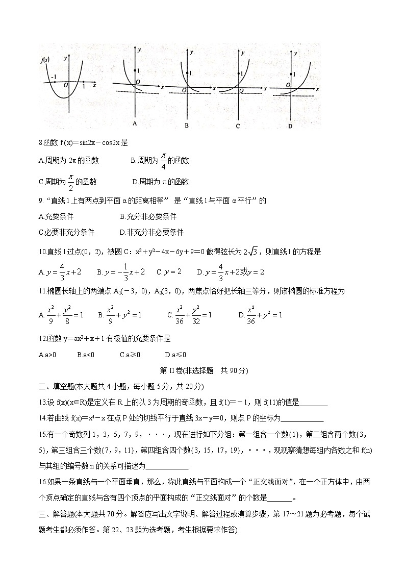 2020届陕西省咸阳市武功县高三上学期第一次模拟考试 数学（文）02