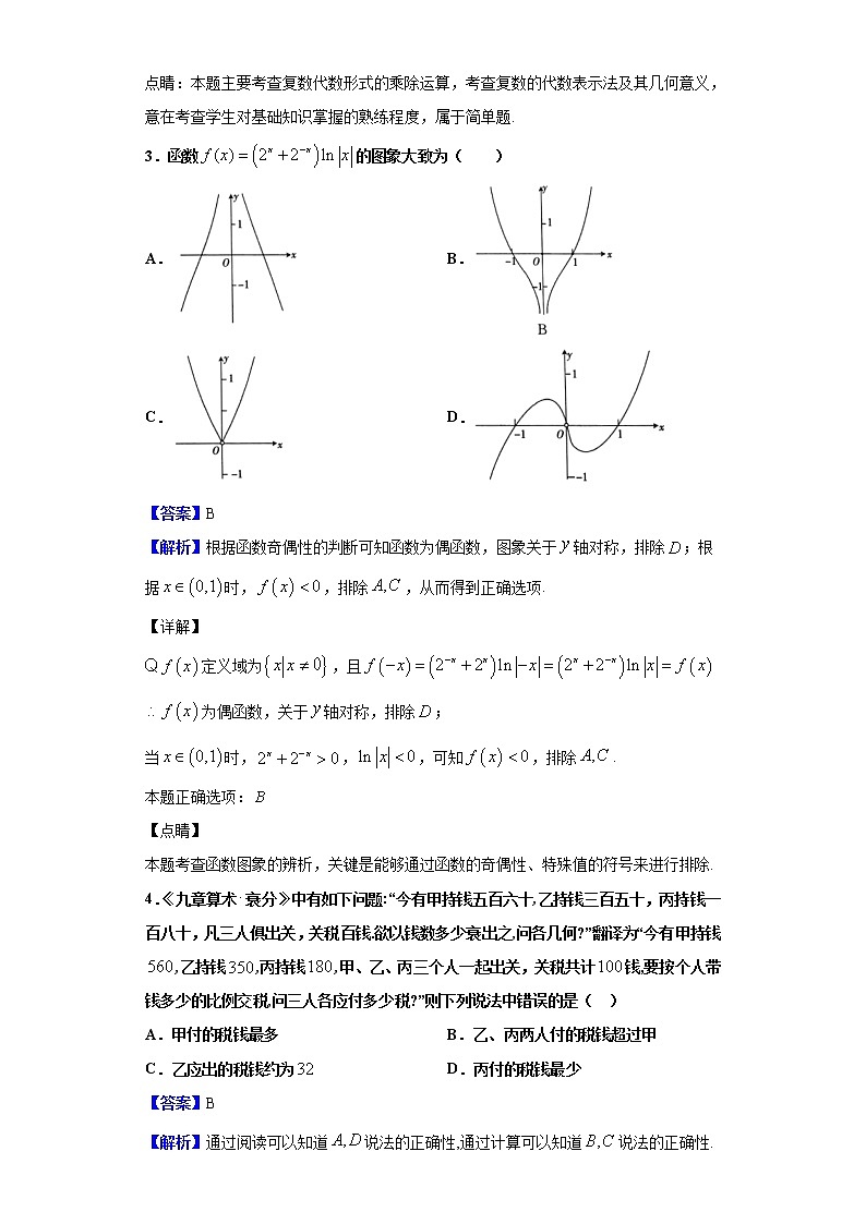 2020届山东省高三高考模拟数学试题（解析版）02