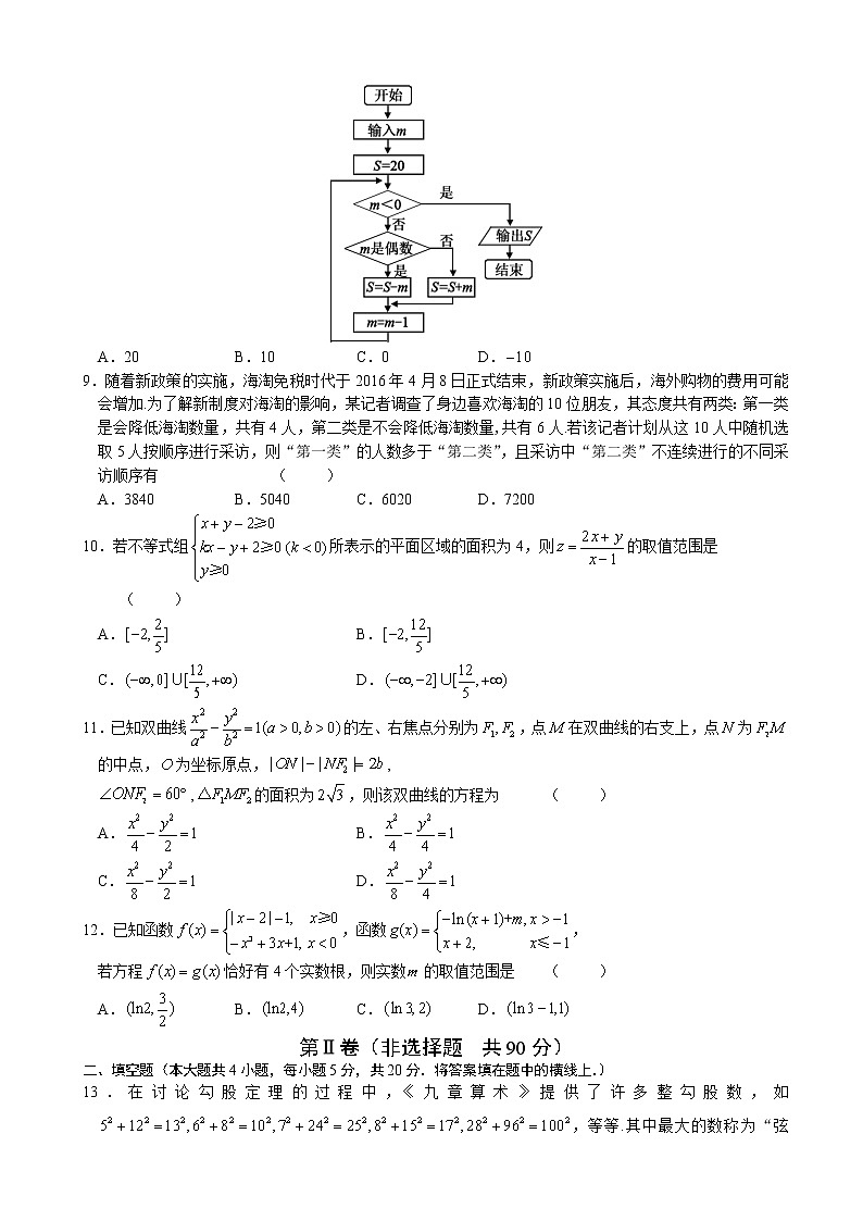 2020届山西省临汾市高三下学期模拟考试（2）数学（理）第2页