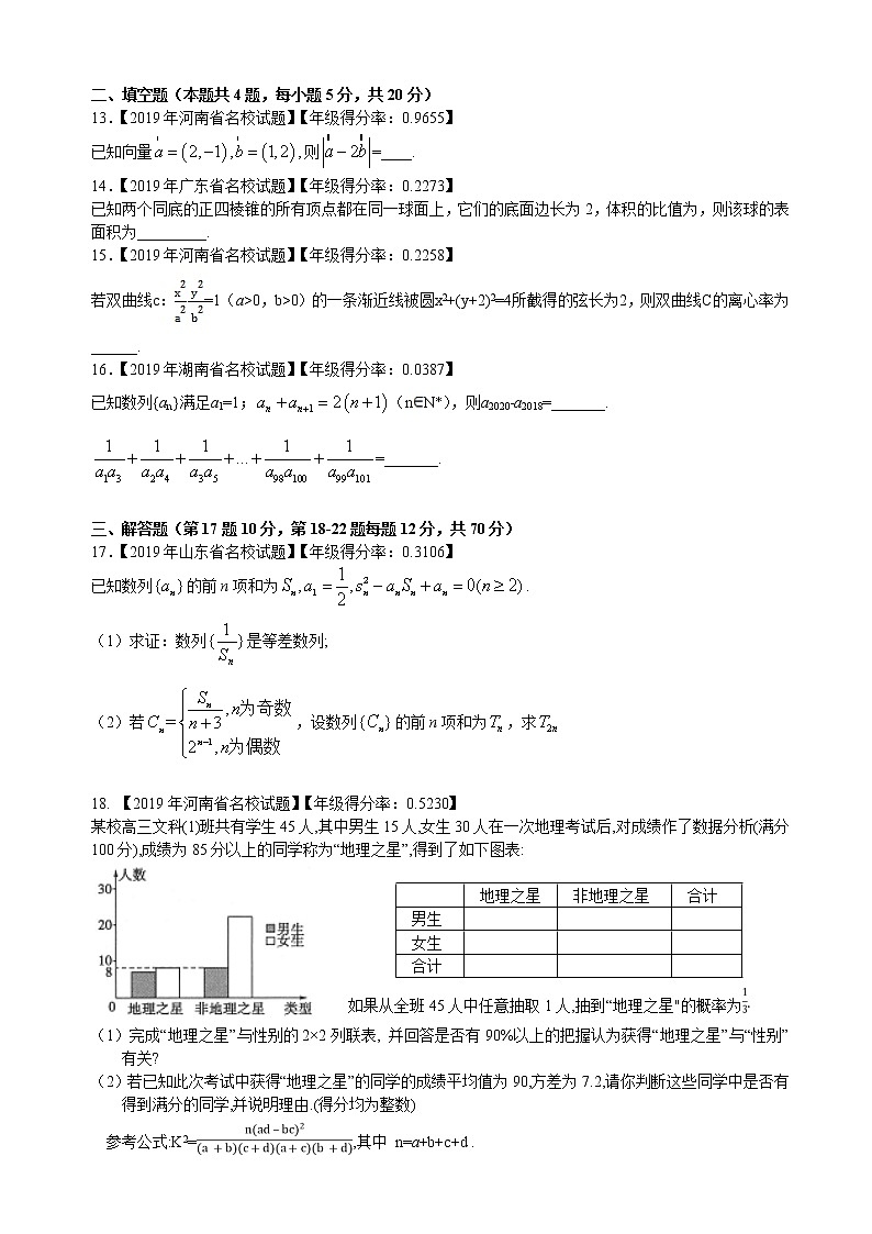 2020届全国Ⅰ卷高三高频错题模拟卷数学（文）第3页
