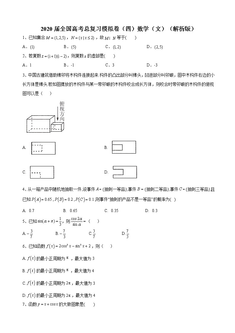 2020届全国高考总复习模拟卷（四）数学（文）（解析版）01
