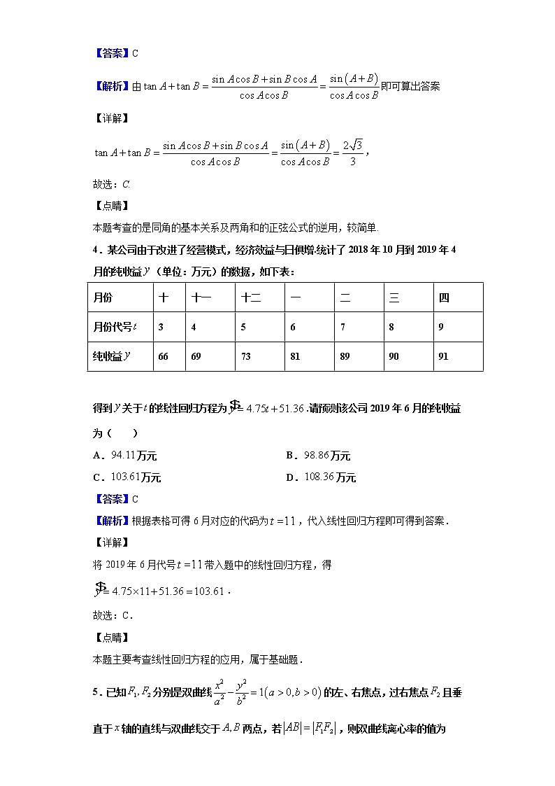 2020届全国十大名校三月大联考名师密卷数学（理）试题（解析版）02