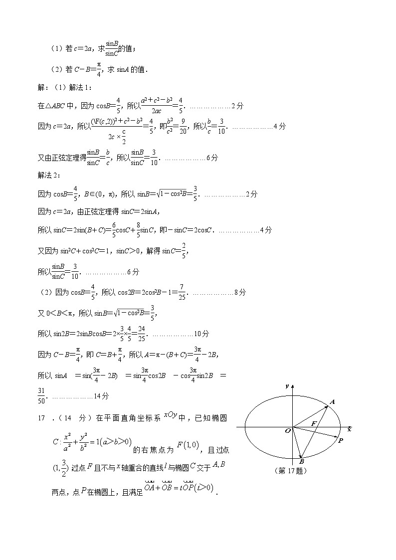 2020届江苏省南通市四校联盟高三下学期模拟测试数学理试题03