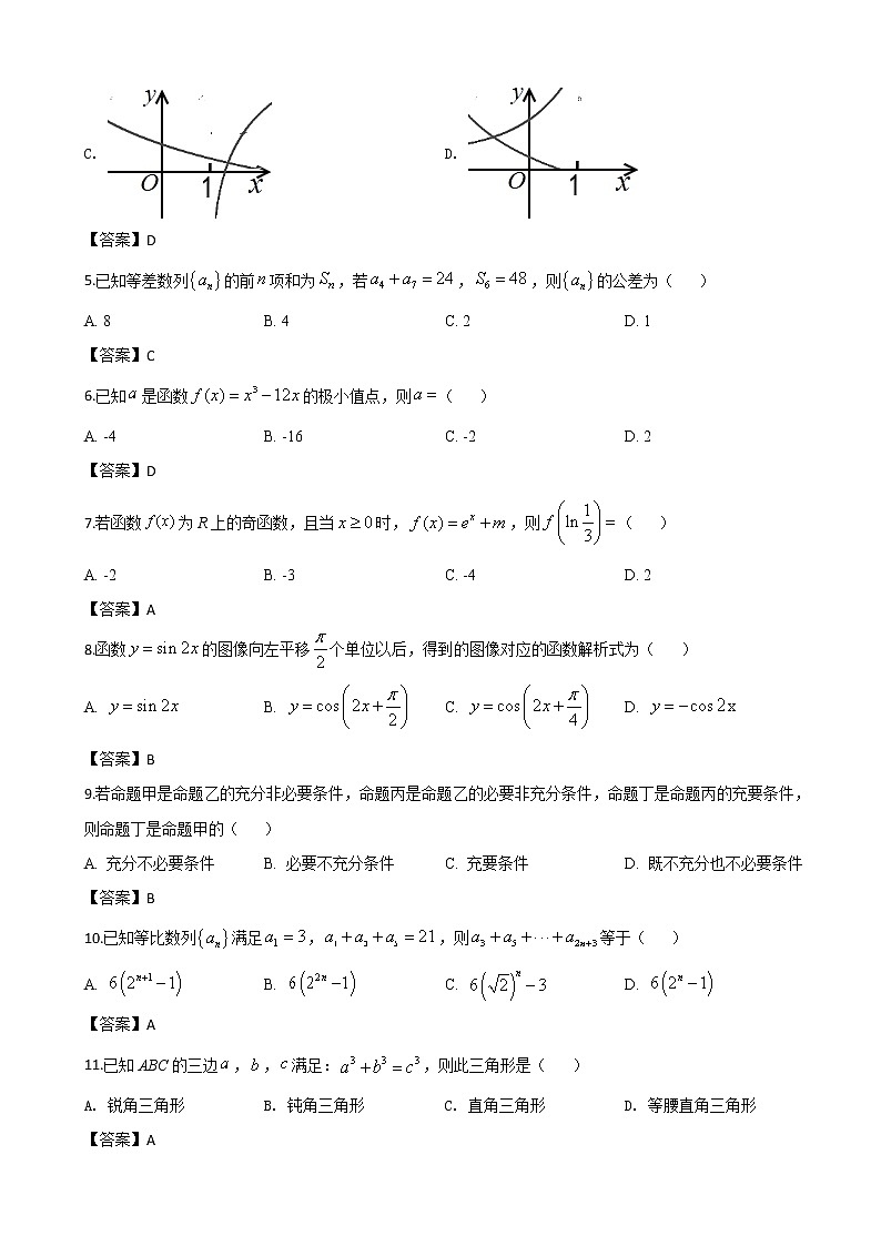 2020届内蒙古呼和浩特市高三上学期质量普查调研考试数学（文）试题（word版）02