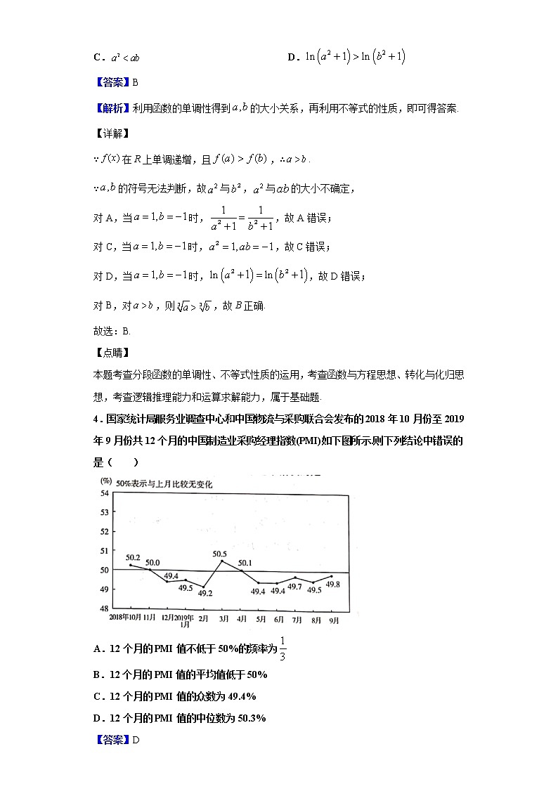 2020届河南省安阳市高三年级第一次模拟数学（理）试题（解析版）第2页