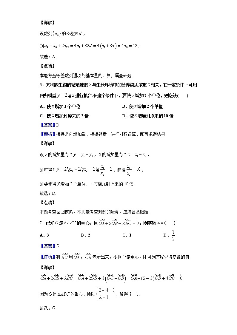 2020届河南省焦作市高三第一次模拟数学（理）试题（解析版）03