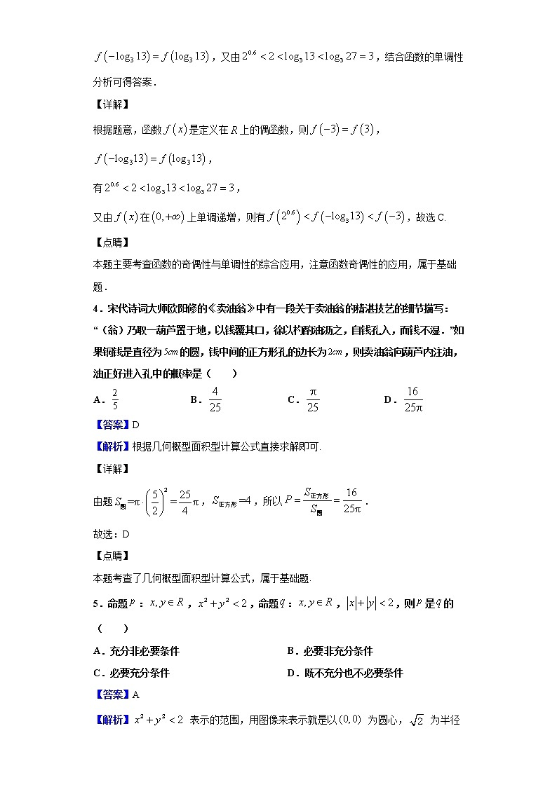 2020届河北省衡水市高三下学期3月第五次调研数学（理）试题（解析版）第2页