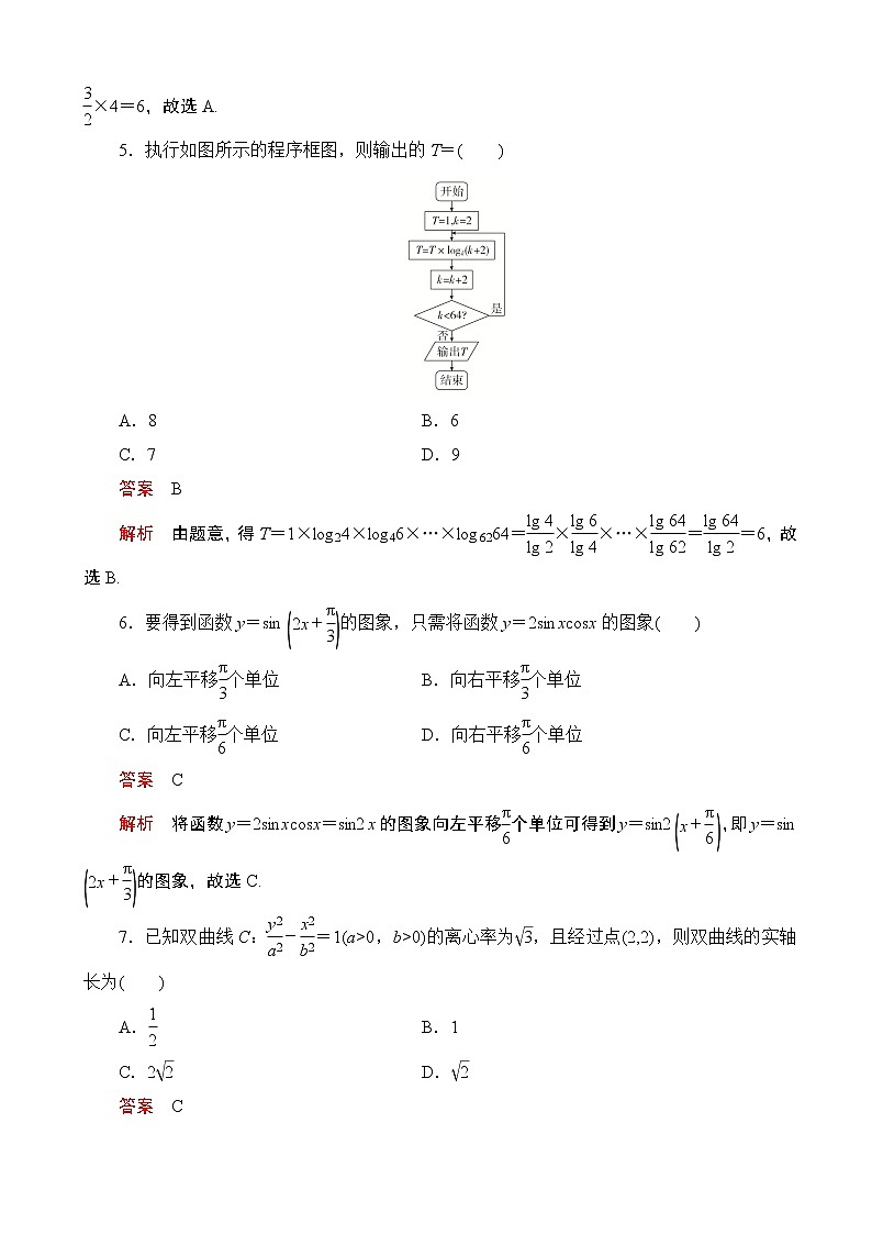 2020届高考冲刺高考仿真模拟卷（六） 数学（理）（解析版）第2页