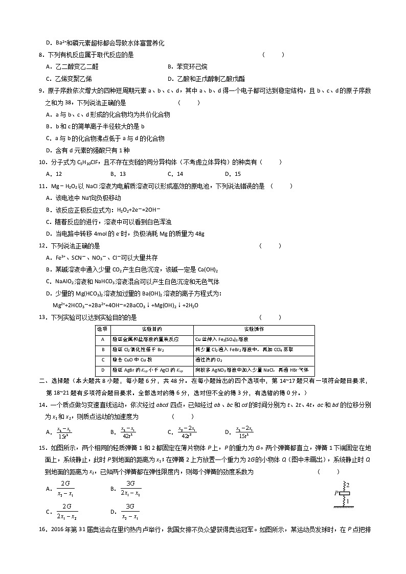 2020届安徽省六安市第一中学高三下学期模拟卷（七）理科综合试题02