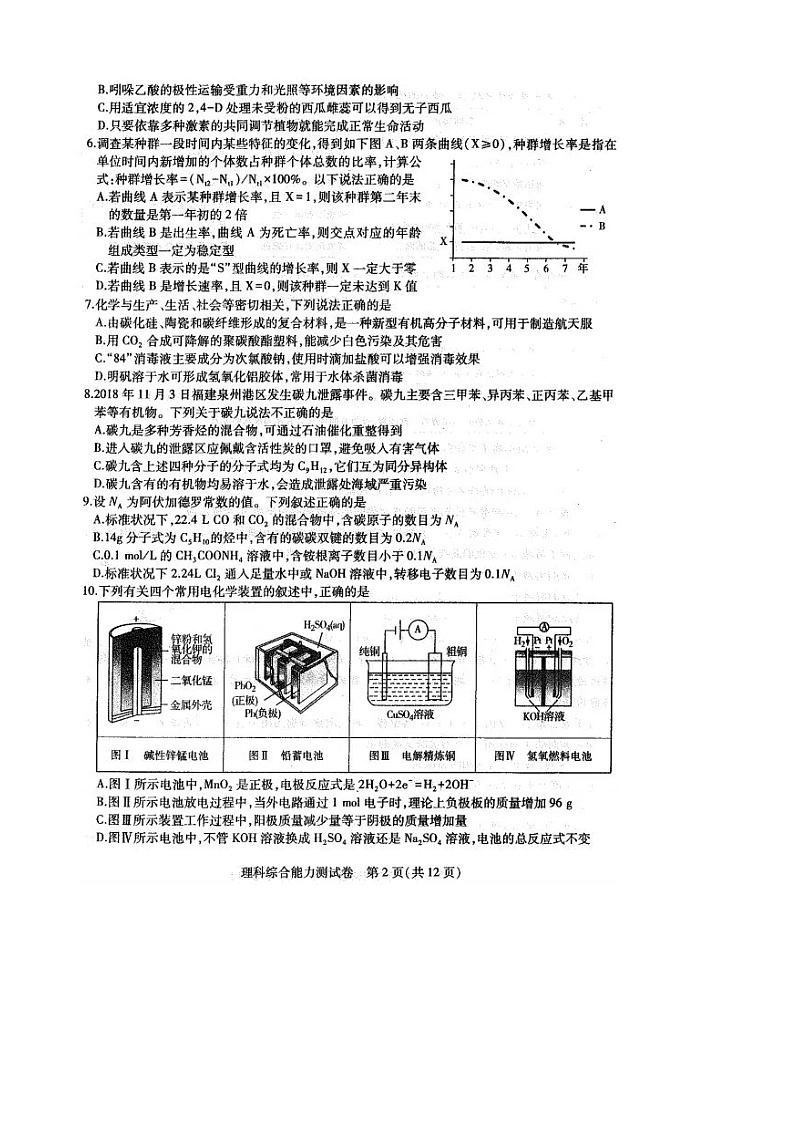 2020届辽宁省本溪高级中学高三一模考试理综试卷 PDF版第2页