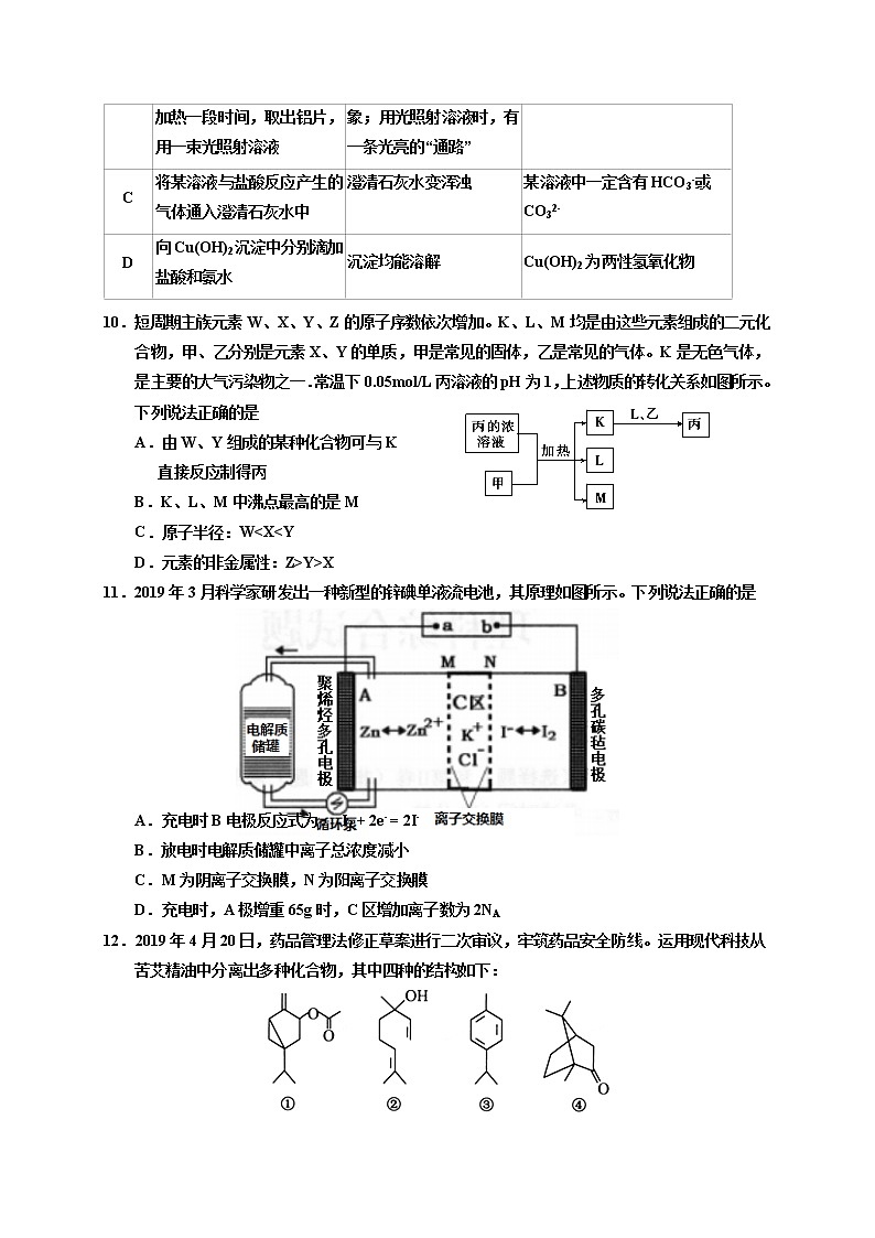 2020届宁夏银川一中高三下学期第一次模拟考试理科综合试题第3页