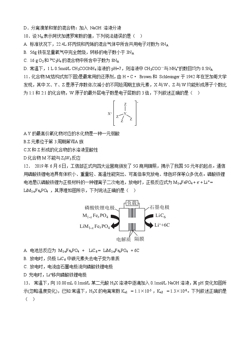 2020届山西省大同市高三模拟考试 理综03