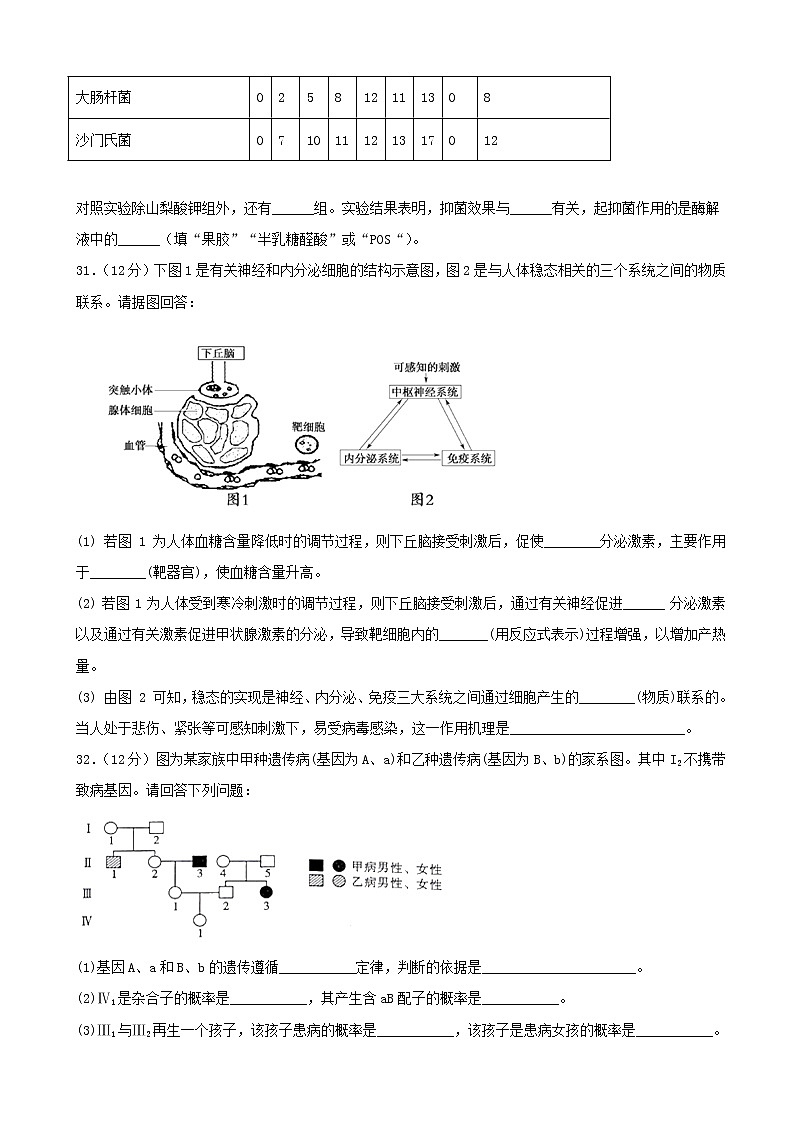 2020届四川省棠湖中学高三一诊模拟考试理综试题03
