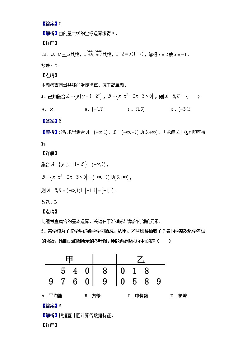 2020届重庆市康德卷高考模拟（一）数学（文）试题（解析版）第2页