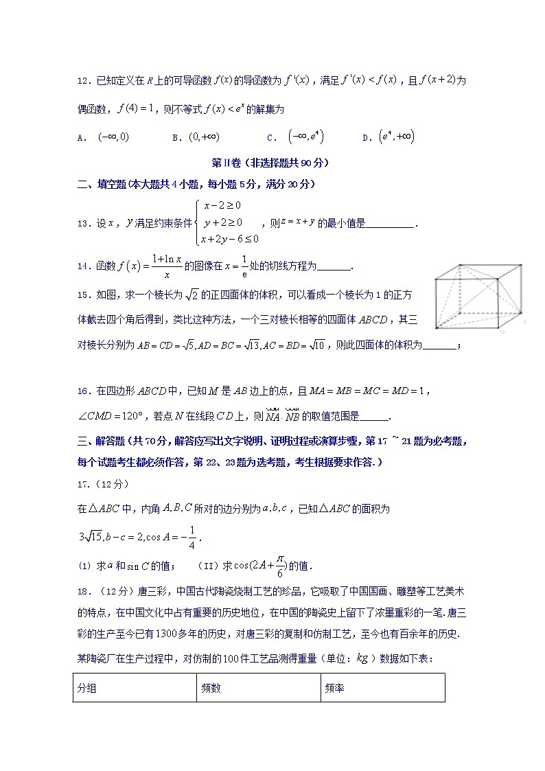 四川省宜宾市叙州区第二中学2020届高三一诊模拟数学（文）试题03