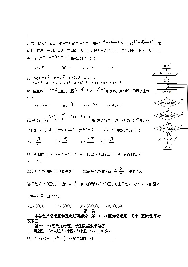 西藏自治区昌都市第一高级中学2020届高三下学期模拟考试数学理科试卷02