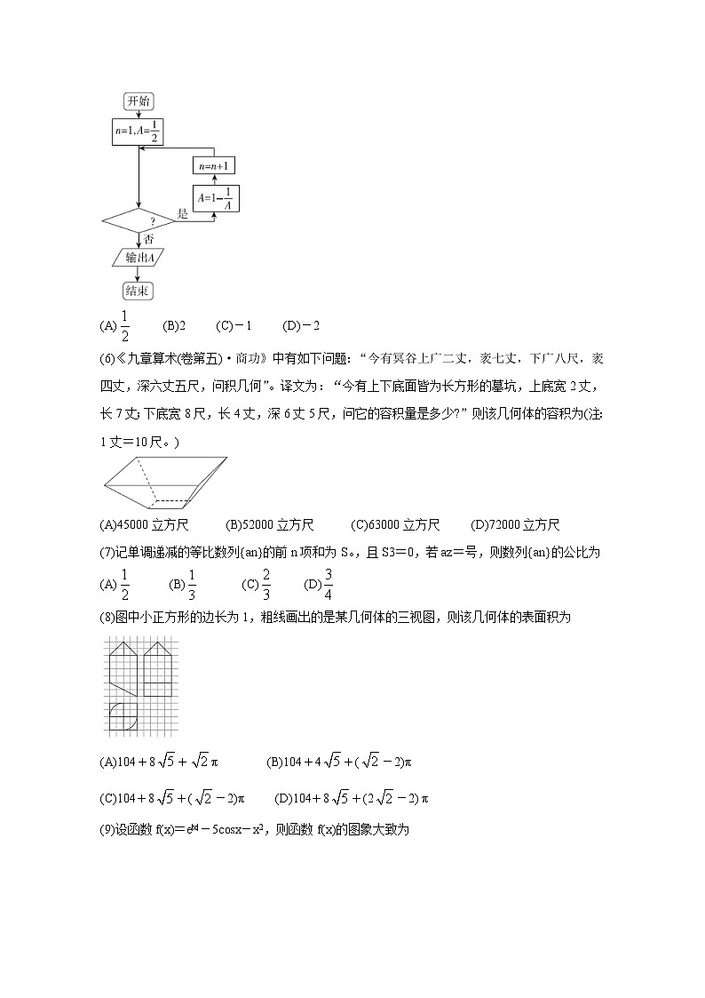 2020届百校联考高考百日冲刺金卷全国Ⅰ卷 数学（文）（一）02