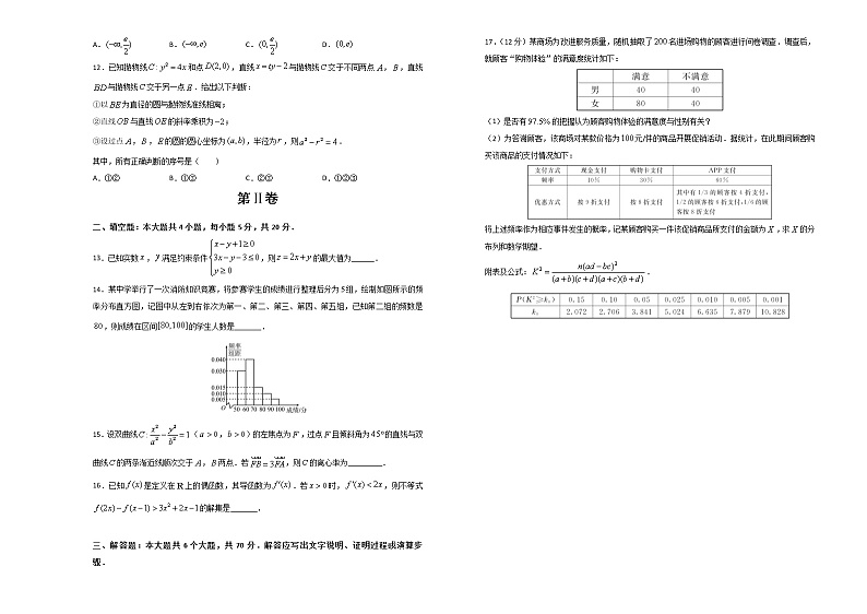 2020届高考考前45天大冲刺卷理科数学四02