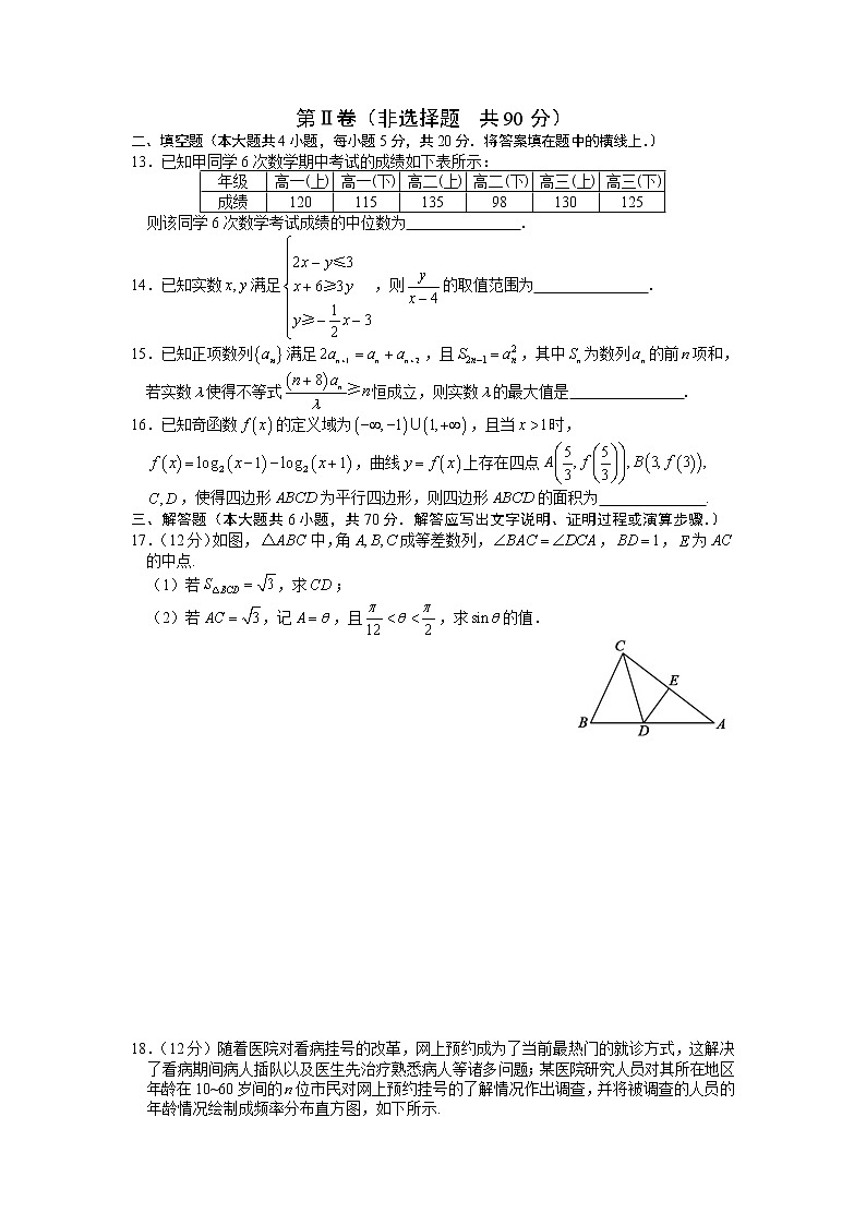 山西省临汾2020届高三下学期模拟考试（1）数学（文）第3页
