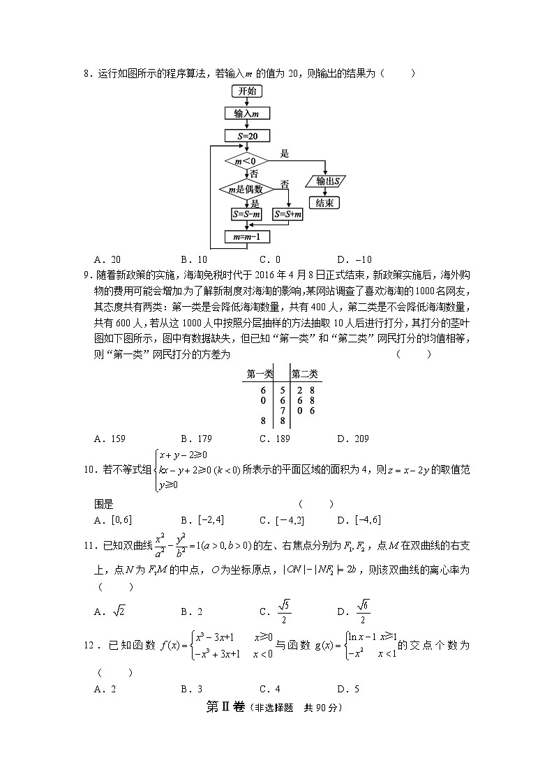 山西省临汾市2020届高三下学期线上模拟考试（2）数学（文）试题02