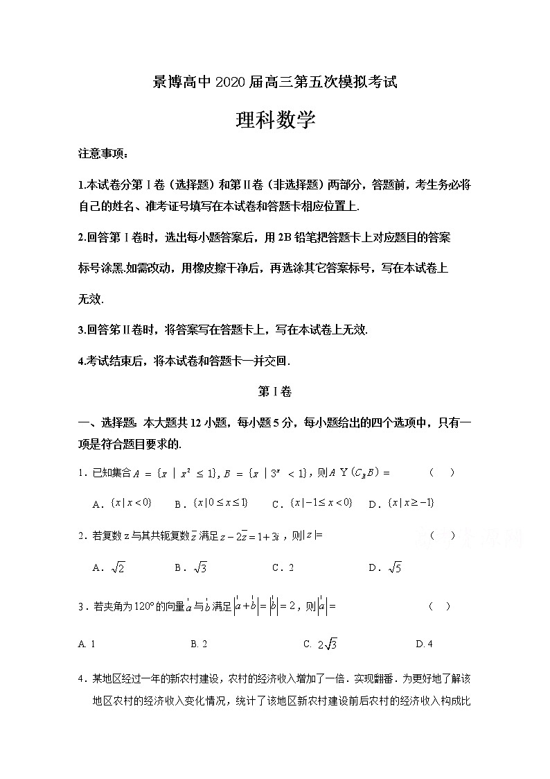宁夏银川市贺兰县景博中学2020届高三第五次模拟考试数学（理）试题01