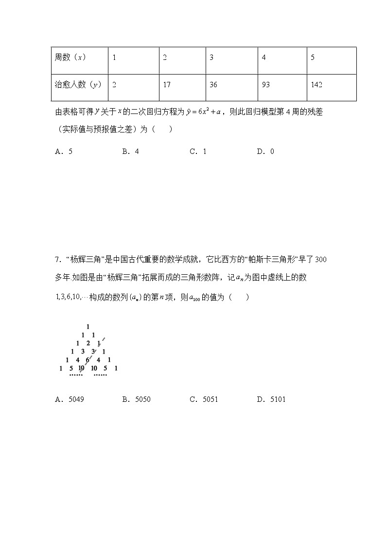 山东省济宁邹城市第一中学2020届高三下学期第五次模拟考试数学试题02
