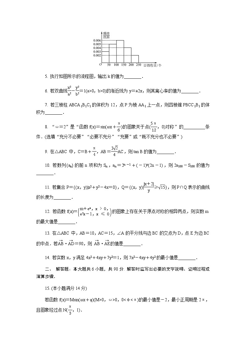 江苏省盐城市2020届高三第三次模拟考试（6月） 数学02