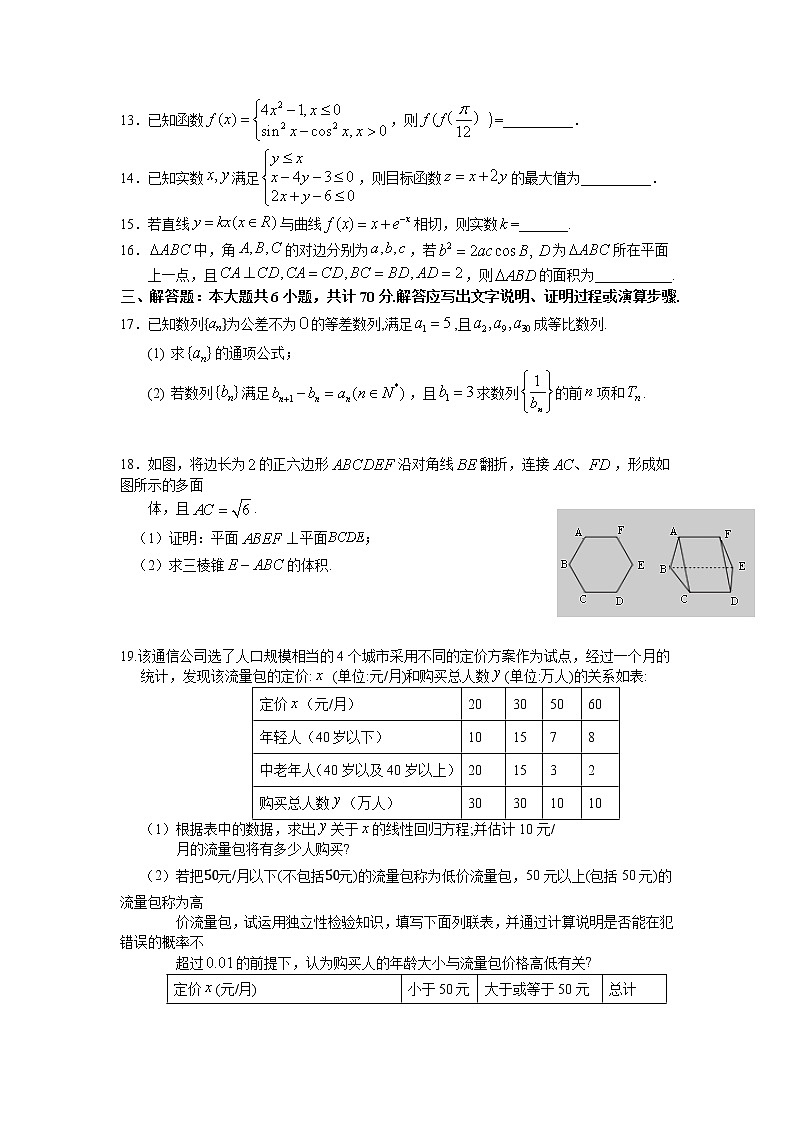 江西省上饶市玉山县第一中学2020届高三考前模拟数学（文）试卷03