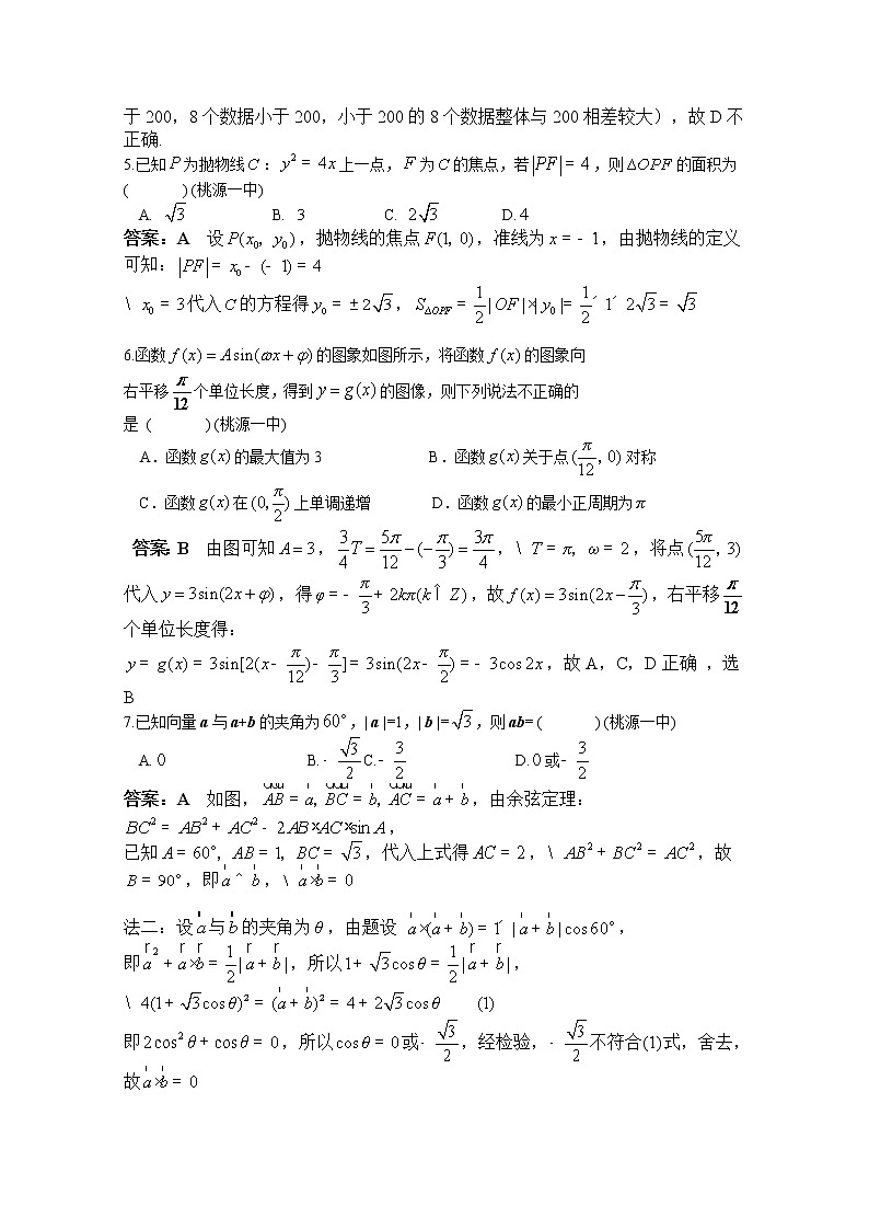 湖南省常德市2020届高三高考模拟考试（一）数学（理）试题02