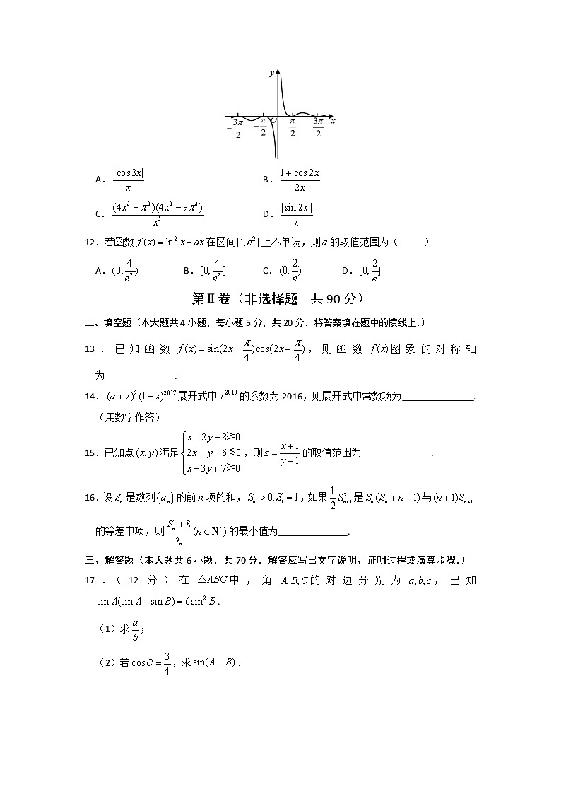 安徽省六安市第一中学2020届高三下学期模拟卷（九）数学（理）试题03