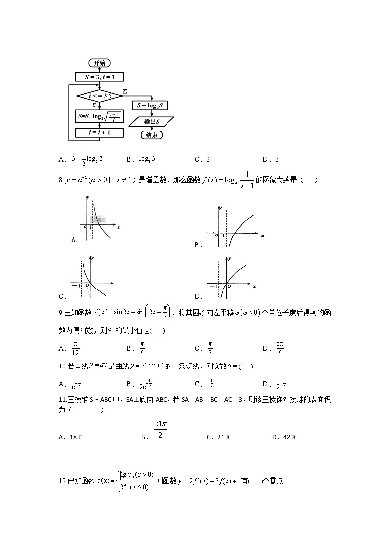 安徽省六安市裕安区城南中学2020届高三下学期模拟考试数学（文）试卷第2页