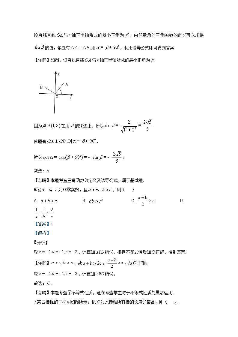 北京市人民大学附属中学2020届高三高考模拟（4月份）数学试题03