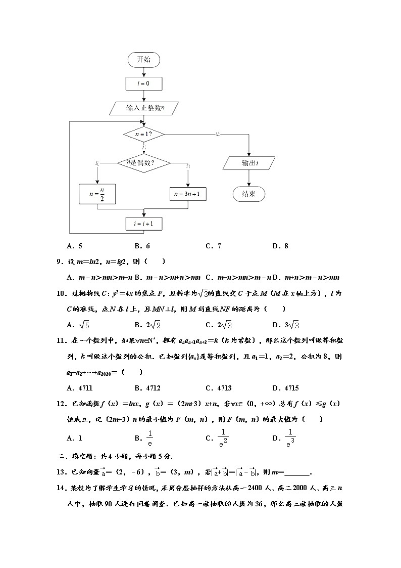 广西桂林市崇左市贺州市2020届高三下学期高考模拟数学（理）试题02