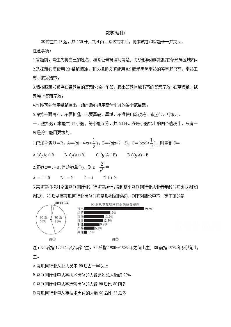2020年普通高等学校招生全国统一考试内参模拟测卷（一）（全国3卷） 数学（理）01