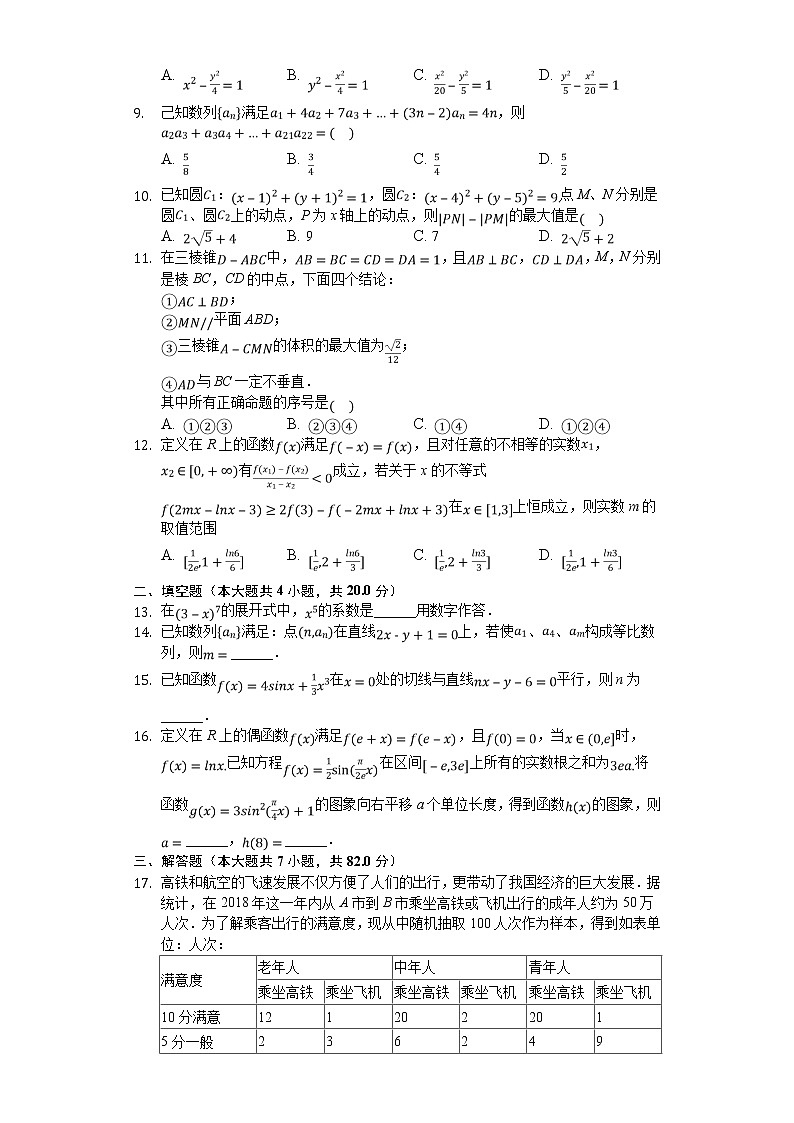 安徽省安庆市桐城市2020高三下学期高考模拟（十）数学（理）试卷第2页