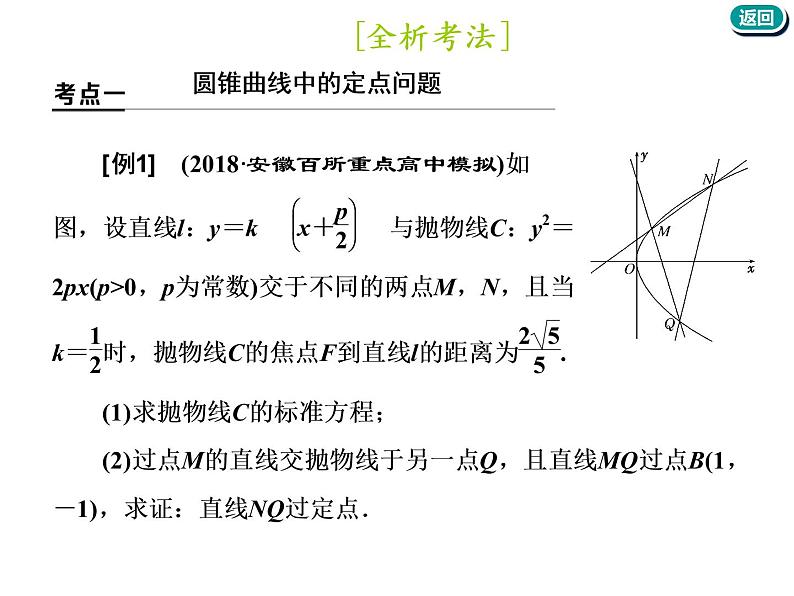 标题-2018-2019学年高中新创新一轮复习文数通用版：第九章 第九节  圆锥曲线中的定点、定值、存在性问题第5页
