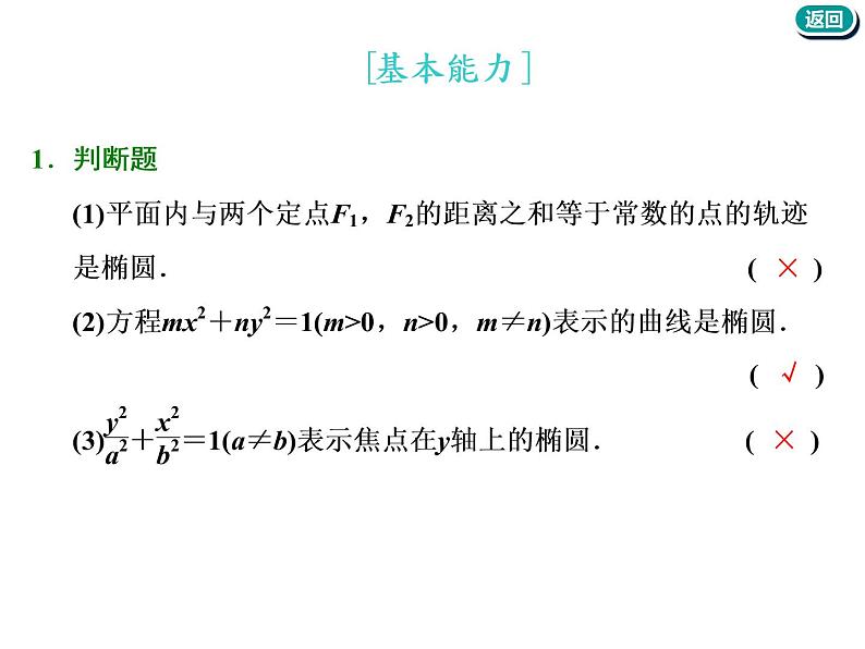 标题-2018-2019学年高中新创新一轮复习文数通用版：第九章 第四节  椭圆第6页
