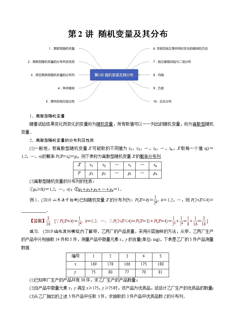 第2讲 随机变量及其分布（知识点串讲）（解析版）第1页