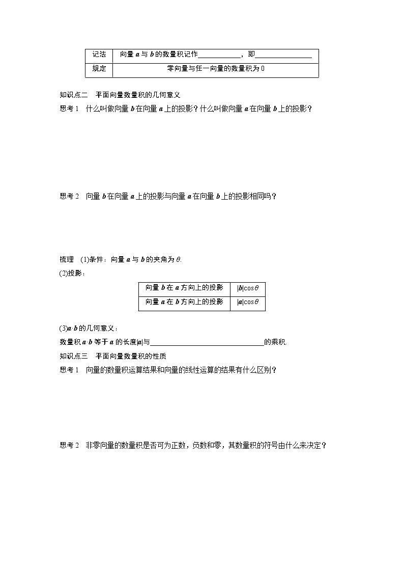20-21版：2.4.1 平面向量数量积的物理背景及其含义(一)（复习讲义）第2页