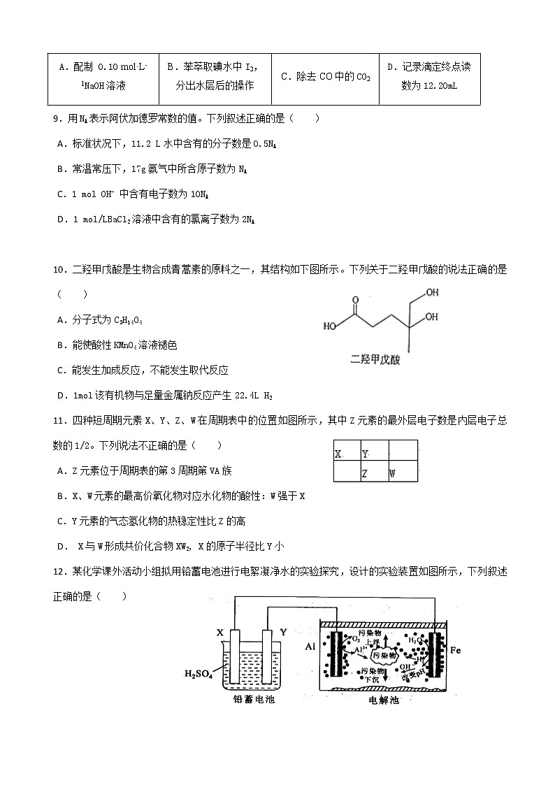 2019届山东省实验中学（中心校区）高三11月模拟考试理科综合试题03