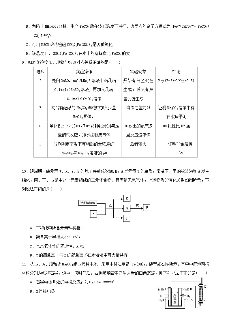 2019届山东师范大学附属中学高三第四次模拟理科综合试题03